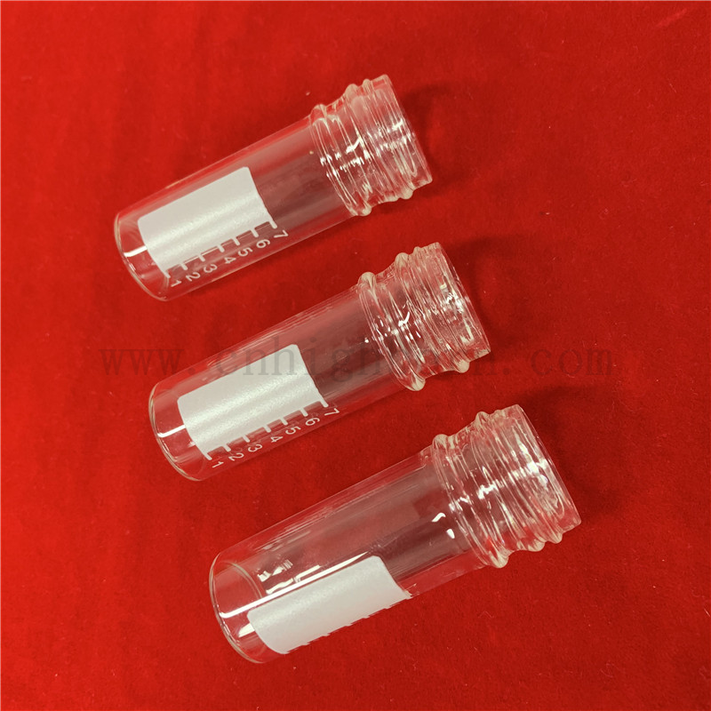 Customized Transparent Fused Silica Quartz Glass test tube with flat